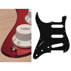   SL-213-MR Boston  pickguard, Stallion, standard, SSS, 3 pot holes, 3-5 switch, lefthanded, 2 ply, mirror red