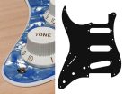 SL-213-POB Boston  pickguard, Stallion, standard, SSS, 3 pot holes, 3-5 switch, lefthanded, 2 ply, pearl ocean blue