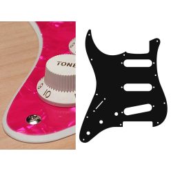   SL-213-PP Boston  pickguard, Stallion, standard, SSS, 3 pot holes, 3-5 switch, lefthanded, 2 ply, pearl pink