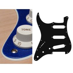   SL-213-SBU Boston  pickguard, Stallion, standard, SSS, 3 pot holes, 3-5 switch, lefthanded, 2 ply, sparkling blue
