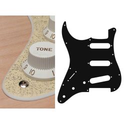   SL-213-SGD Boston  pickguard, Stallion, standard, SSS, 3 pot holes, 3-5 switch, lefthanded, 2 ply, sparkling gold
