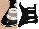 SL-313-B Boston  pickguard, Stallion, standard, SSS, 3 pot holes, 3-5 switch, lefthanded, 3 ply, black