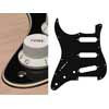 SL-313-BC Boston  pickguard, Stallion, standard, SSS, 3 pot holes, 3-5 switch, lefthanded, 3 ply, black and cream