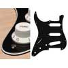 SL-313-B Boston  pickguard, Stallion, standard, SSS, 3 pot holes, 3-5 switch, lefthanded, 3 ply, black