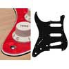 SL-313-PR Boston  pickguard, Stallion, standard, SSS, 3 pot holes, 3-5 switch, lefthanded, 3 ply, pearl red