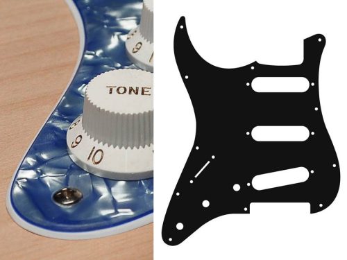 SL-313-PV Boston  pickguard, Stallion, standard, SSS, 3 pot holes, 3-5 switch, lefthanded, 3 ply, pearl violet,