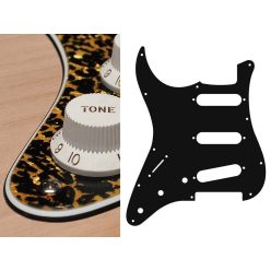   SL-313-RP Boston  pickguard, Stallion, standard, SSS, 3 pot holes, 3-5 switch, lefthanded, 3 ply, tiger pearl