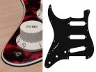 SL-313-RR Boston  pickguard, Stallion, standard, SSS, 3 pot holes, 3-5 switch, lefthanded, 3 ply, tiger red