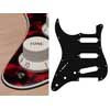 SL-313-RR Boston  pickguard, Stallion, standard, SSS, 3 pot holes, 3-5 switch, lefthanded, 3 ply, tiger red