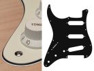 SL-313-VW Boston  pickguard, Stallion, standard, SSS, 3 pot holes, 3-5 switch, lefthanded, 3 ply, vintage white