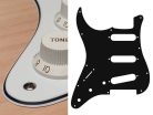 SL-313-W Boston  pickguard, Stallion, standard, SSS, 3 pot holes, 3-5 switch, lefthanded, 3 ply, white