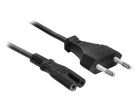 SM-180-2 Boston  power cable, black, 2 x 0,75mm2, euro to IEC-320-C7, 2 meter