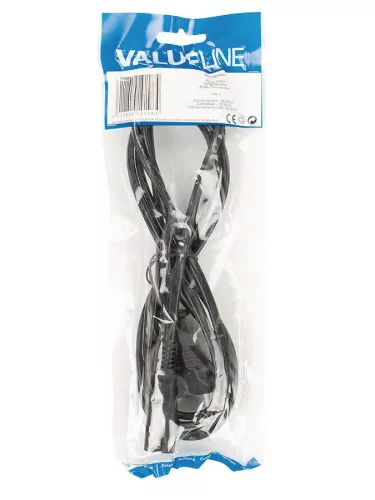 SM-180-2 Boston  power cable, black, 2 x 0,75mm2, euro to IEC-320-C7, 2 meter