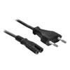 SM-180-2 Boston  power cable, black, 2 x 0,75mm2, euro to IEC-320-C7, 2 meter