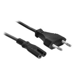   SM-180-5 Boston  power cable, black, 2 x 0,75mm2, euro to IEC-320-C7, 5 meter
