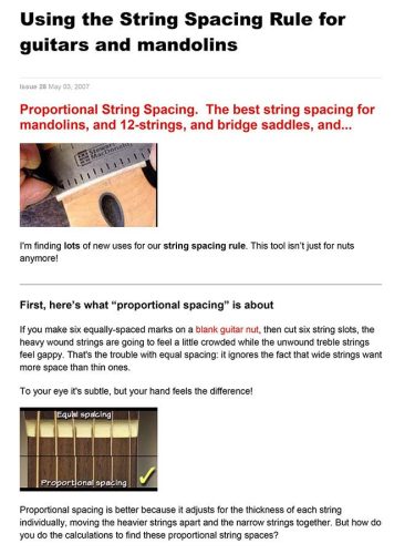 SM0673 StewMac  string spacing rule