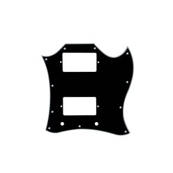 SM3-B Boston  pickguard, SG-model custom, 3 ply, black