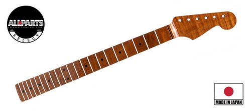 SMNFVRF Allparts Select limited edition Vintage Spec replacement neck for Stratocaster, AAA+ roasted flamed maple, soft V, nitro finish