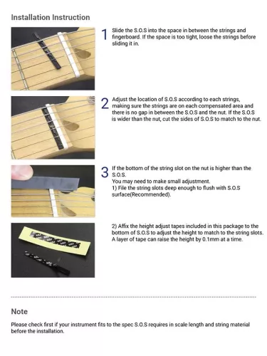 SOS-AG1 Hosco Japan  Sound Offset Spacer (S.O.S.) for steelstring acoustic guitars