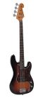 SPB62-3TS SX Retro Series 62 vintage P-style electric bass guitar, with split single coil pickup, with bag, sunburst