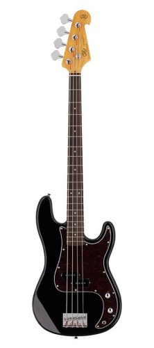 SPB62-BK SX Retro Series 62 vintage P-style electric bass guitar, with split single coil pickup, with bag, black