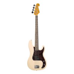   SPB62-VWH SX Retro Series 62 vintage P-style electric bass guitar, with split single coil pickup, with bag, vintage white