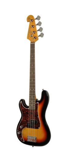 SPB6234L3TS SX Retro Series 3/4 scale length vintage 62 P-style electric bass guitar, split s. coil pickup, bag, sunburst, LEFT