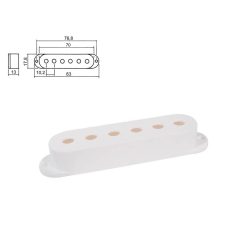   SPC-10-WH Boston  pickup cover, Stallion model single coil, 83,0-70,0x17,8x18,0mm, 3 pcs, white