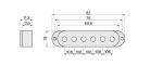 SPC-62-IV Boston  pickup cover single coil, 52mm spacing, 82,0-70,0x18,0mm, 3pcs, ivory