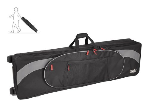 SPT-140-BG Boston Super Packer stage piano bag, 25 mm. padded, black & grey, with wheels, 1400 x 380 x 165 mm.