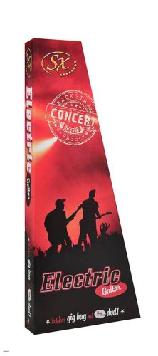 SX SST5734-2TS – Chitară electrică, Retro Series, stil vintage '57, scară 3/4, 3 doze single coil, tremolo vintage, 2-tone sunburst, cu husă