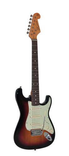 SST6234-3TS SX Retro Series electric guitar 62 vint. style, 3/4 scale, 3 single coil PU, vintage tremolo, sunburst, gig bag