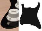 ST-100-B Boston  pickguard, Stallion, no holes (only screw holes), 1 ply, black