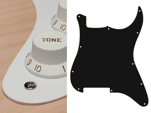 ST-100-W Boston  pickguard, Stallion, no holes (only screw holes), 1 ply, white