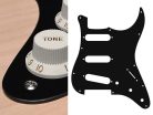 ST-113-BM Boston  pickguard, Stallion, standard, SSS, 3 pot holes, 3-5 switch, 1 ply, black mat