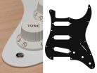 ST-113-W Boston  pickguard, Stallion, standard, SSS, 3 pot holes, 3-5 switch, 1 ply, white