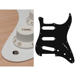   ST-113-W Boston  pickguard, Stallion, standard, SSS, 3 pot holes, 3-5 switch, 1 ply, white