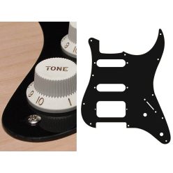   ST-122-B Boston  pickguard, Stallion, SSH, 2 pot holes, 3-5 switch, 1 ply, black