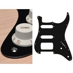   ST-122-BM Boston  pickguard, Stallion, SSH, 2 pot holes, 3-5 switch, 1 ply, black mat