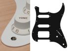 ST-122-W Boston  pickguard, Stallion, SSH, 2 pot holes, 3-5 switch, 1 ply, white