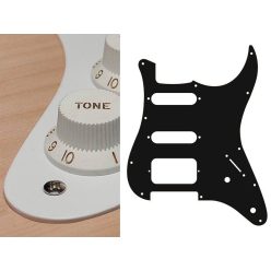   ST-122-W Boston  pickguard, Stallion, SSH, 2 pot holes, 3-5 switch, 1 ply, white