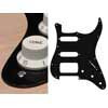 ST-123-B Boston  pickguard, Stallion, SSH, 3 pot holes, 3-5 switch, 1 ply, black