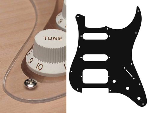 ST-123-TR Boston  pickguard, Stallion, SSH, 3 pot holes, 3-5 switch, 1 ply, transparent