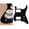 ST-131-B Boston  pickguard, Stallion, HH, 2 pot holes, toggle switch, 1 ply, black