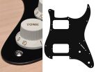 ST-132-BM Boston  pickguard, Stallion, HH, 2 pot holes, 3-5 switch, 1 ply, black mat