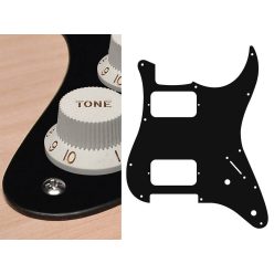   ST-132-BM Boston  pickguard, Stallion, HH, 2 pot holes, 3-5 switch, 1 ply, black mat