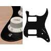 ST-132-B Boston  pickguard, Stallion, HH, 2 pot holes, 3-5 switch, 1 ply, black