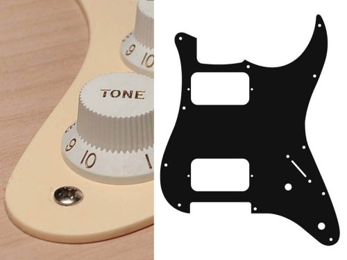 ST-132-C Boston  pickguard, Stallion, HH, 2 pot holes, 3-5 switch, 1 ply, cream