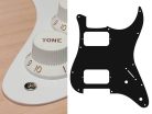 ST-132-W Boston  pickguard, Stallion, HH, 2 pot holes, 3-5 switch, 1 ply, white