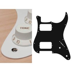   ST-132-W Boston  pickguard, Stallion, HH, 2 pot holes, 3-5 switch, 1 ply, white